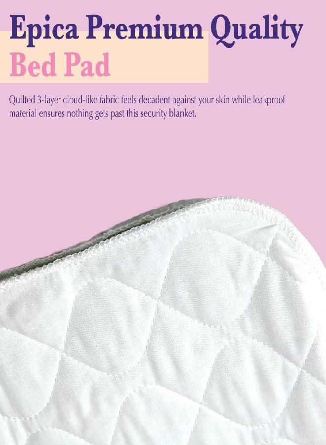 Epica Premium Quality Bed Pad, Quilted, Waterproof, and Washable, 34" x 52" The Best Underpad Sheet Protector for Children or Adults with Incontinence (2-Pack) - Image 2